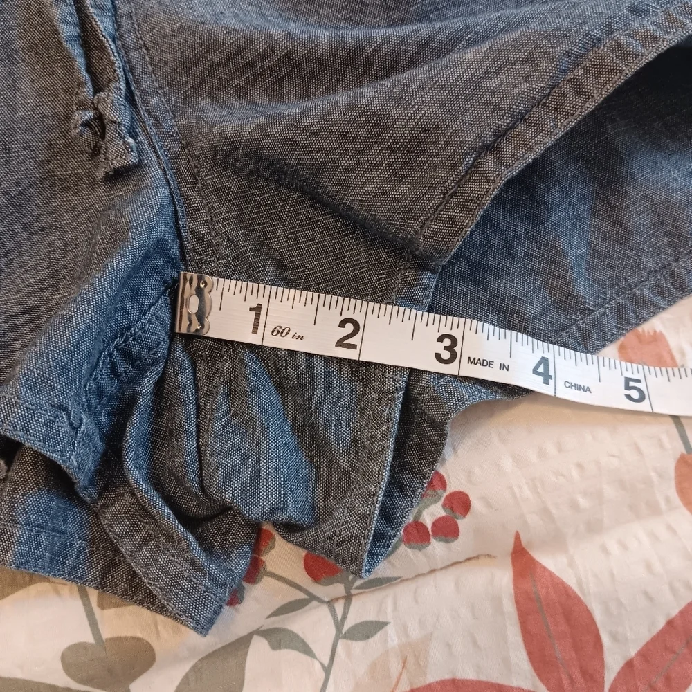 J. Crew Factory Drawstring Indigo Chambray Shorts 100%Cotton Lightweight Beach M